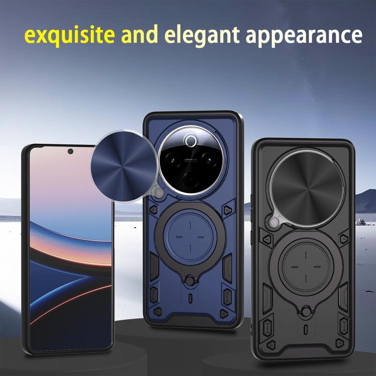 CD Texture Sliding Camshield Magnetic Holder Phone Case
