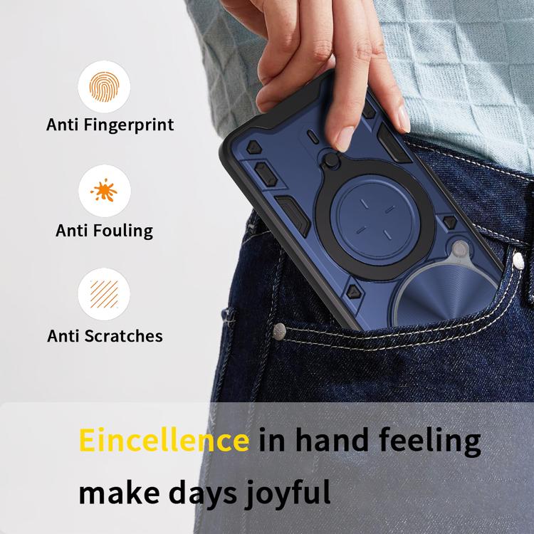 CD Texture Sliding Camshield Magnetic Holder Phone Case