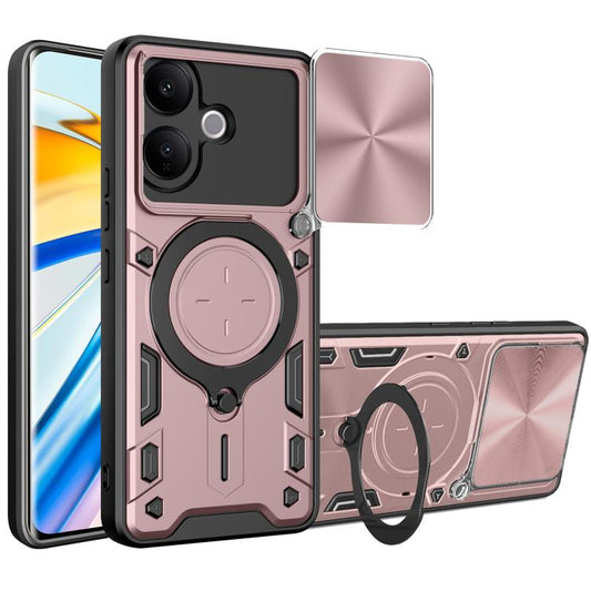 CD Texture Sliding Camshield Magnetic Holder Phone Case