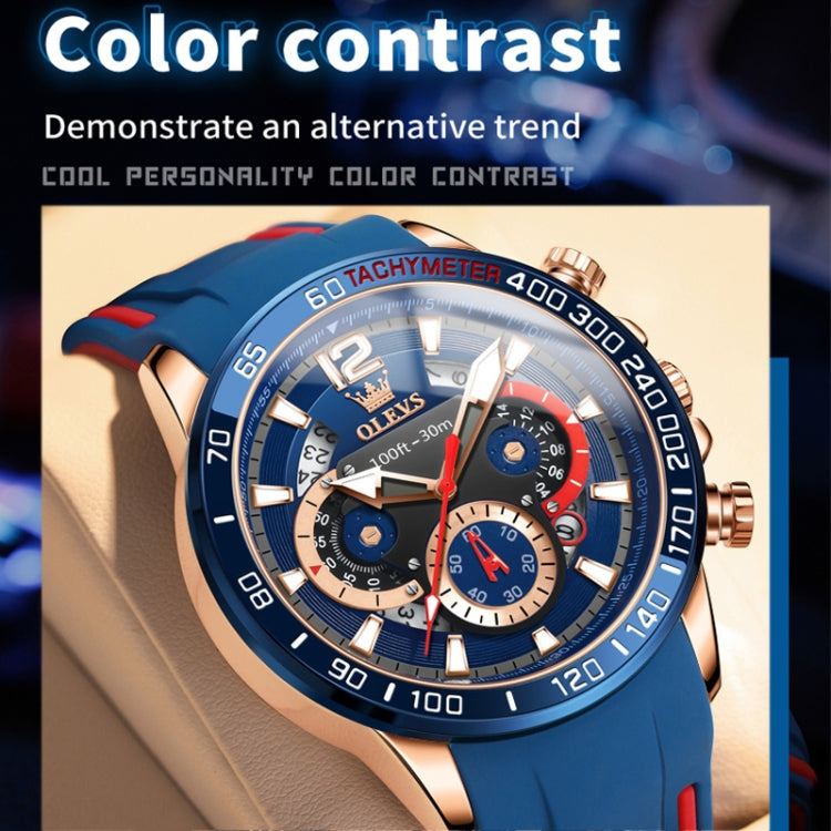 OLEVS 9936 Montre à quartz multifonctionnelle sport étanche pour homme