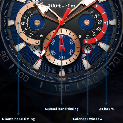 OLEVS 9936 Montre à quartz multifonctionnelle sport étanche pour homme