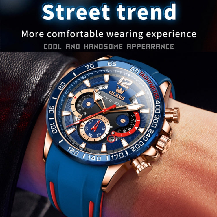 OLEVS 9936 Montre à quartz multifonctionnelle sport étanche pour homme