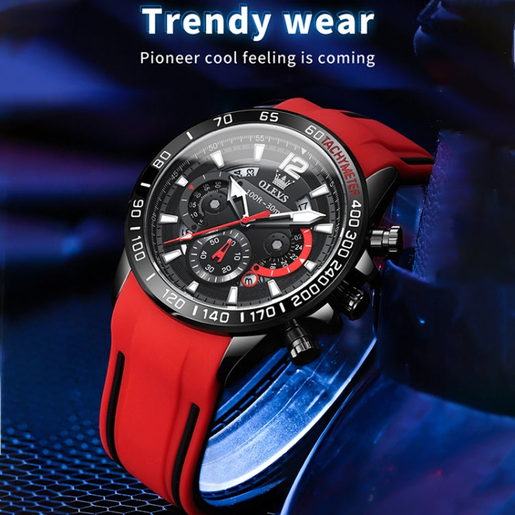 OLEVS 9936 Montre à quartz multifonctionnelle sport étanche pour homme