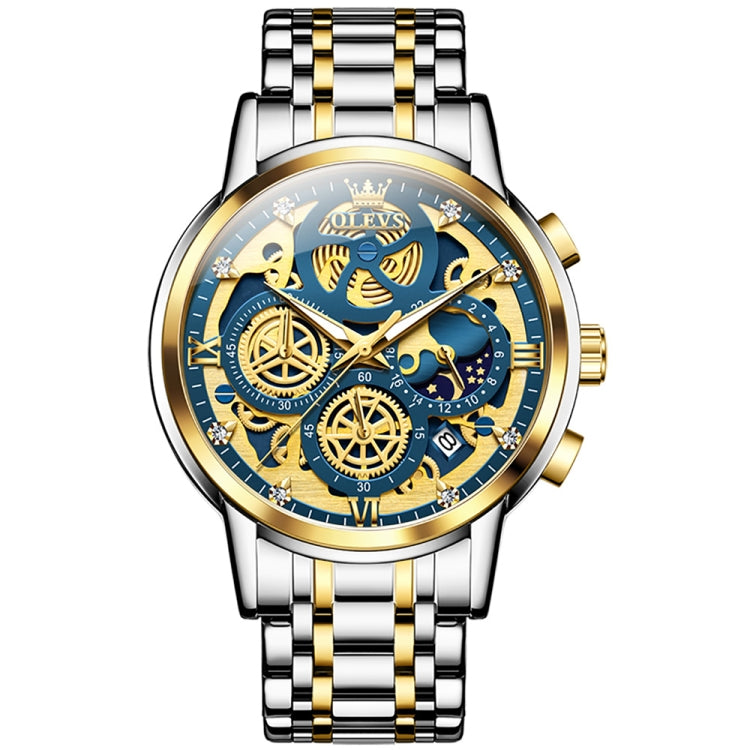 OLEVS 9947 Men Multifunctional Hollow Waterproof Quartz Watch