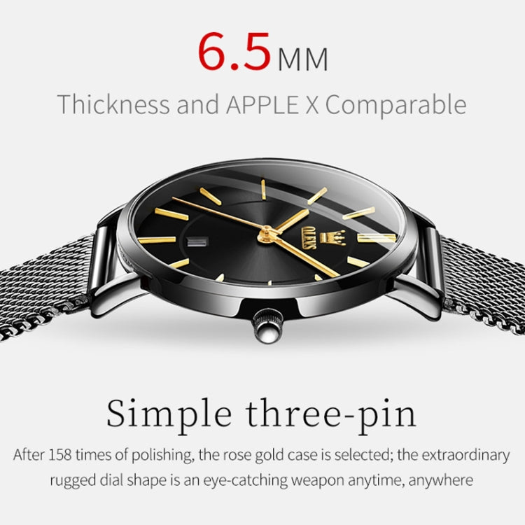 Montre à quartz OLEVS 5869 pour femme, étanche, avec bracelet en acier, style business