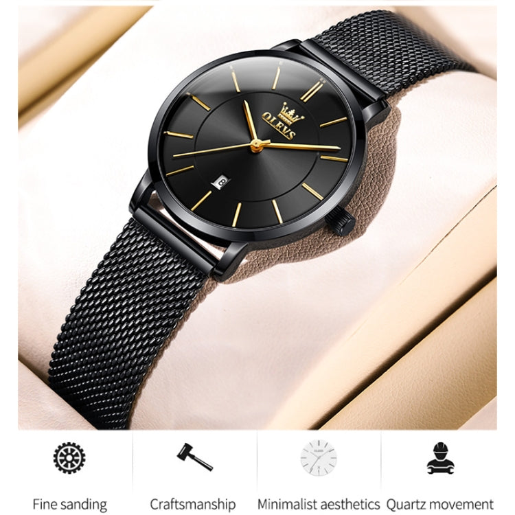 Montre à quartz OLEVS 5869 pour femme, étanche, avec bracelet en acier, style business