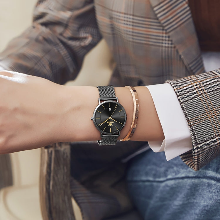Montre à quartz OLEVS 5869 pour femme, étanche, avec bracelet en acier, style business
