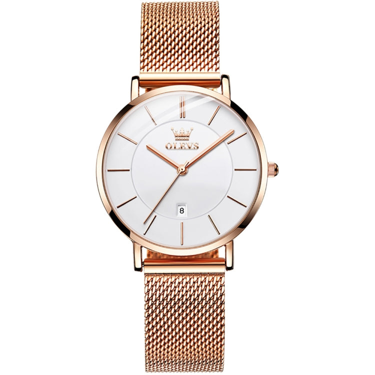Montre à quartz OLEVS 5869 pour femme, étanche, avec bracelet en acier, style business