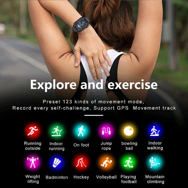 G96 1.85 inch HD Square Screen Rugged Smart Watch Support Bluetooth Calling/Heart Rate Monitoring/Blood Oxygen Monitoring, G96