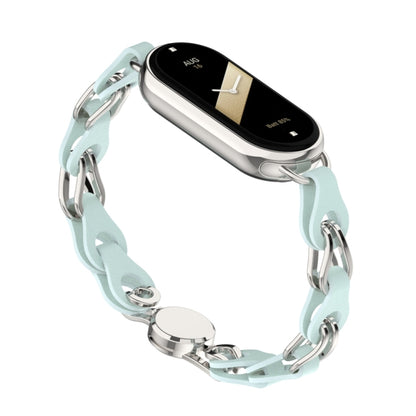 Hollow Leather Chain Magnetic Buckle Watch Band, For Xiaomi Smart Band 11 / 10 / 9 / 8