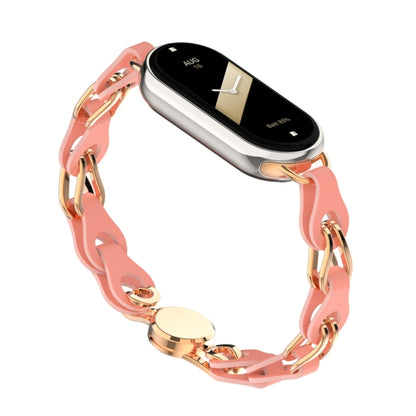 Hollow Leather Chain Magnetic Buckle Watch Band, For Xiaomi Smart Band 11 / 10 / 9 / 8