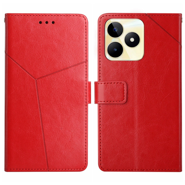 HT01 Y-shaped Pattern Flip Leather Phone Case, For Realme 12 Pro/12 Pro+ Global, For Realme C67 4G, For Realme 11 5G Global, For Realme C53, For Realme 11 4G Global, For Realme C65 4G