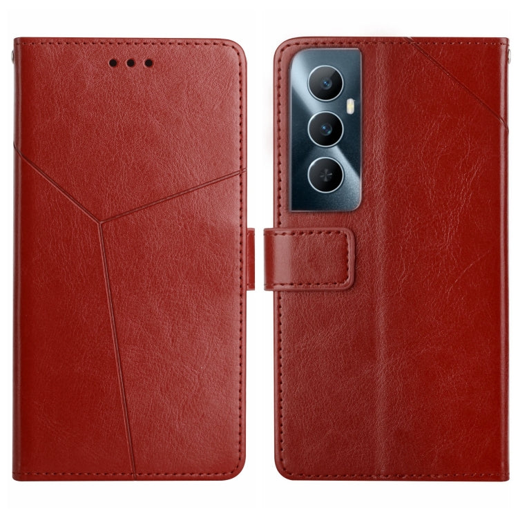 HT01 Y-shaped Pattern Flip Leather Phone Case, For Realme 12 Pro/12 Pro+ Global, For Realme C67 4G, For Realme 11 5G Global, For Realme C53, For Realme 11 4G Global, For Realme C65 4G
