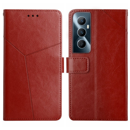 HT01 Y-shaped Pattern Flip Leather Phone Case, For Realme 12 Pro/12 Pro+ Global, For Realme C67 4G, For Realme 11 5G Global, For Realme C53, For Realme 11 4G Global, For Realme C65 4G