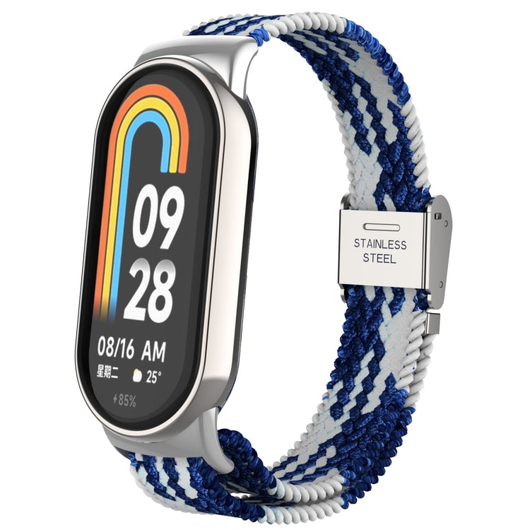 Metal Head + Adjustable Nylon Braided Steel Buckle Watch Band, For Xiaomi Mi Band 8