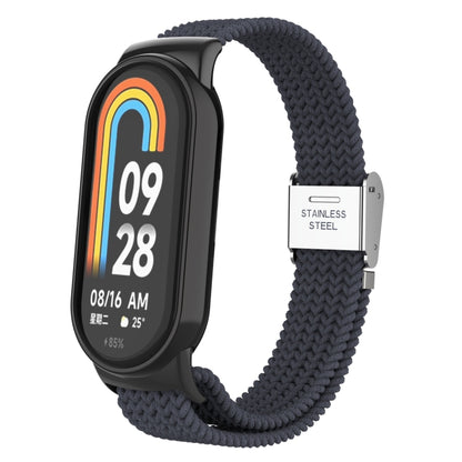 Metal Head + Adjustable Nylon Braided Steel Buckle Watch Band, For Xiaomi Mi Band 8