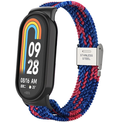 Metal Head + Adjustable Nylon Braided Steel Buckle Watch Band, For Xiaomi Mi Band 8