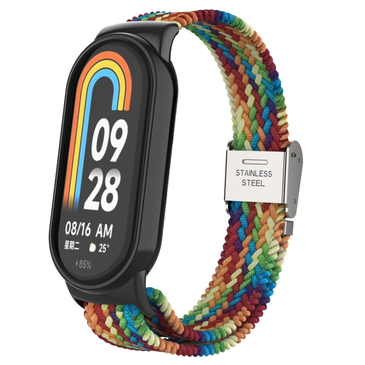 Metal Head + Adjustable Nylon Braided Steel Buckle Watch Band, For Xiaomi Mi Band 8