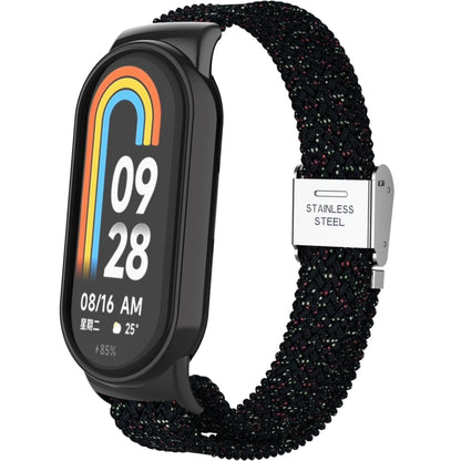 Metal Head + Adjustable Nylon Braided Steel Buckle Watch Band, For Xiaomi Mi Band 8
