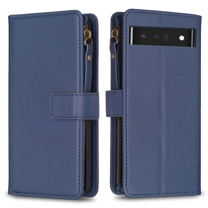 9 Card Slots Zipper Wallet Leather Flip Phone Case, For Google Pixel 8 Pro, For Google Pixel 8, For Google Pixel 7a, For Google Pixel 7 Pro, For Google Pixel 7