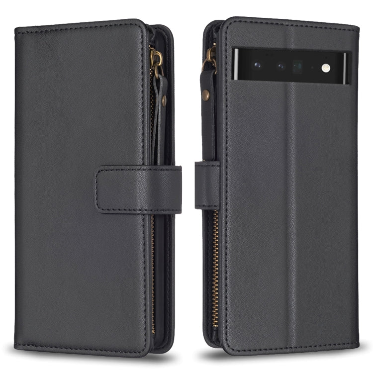 9 Card Slots Zipper Wallet Leather Flip Phone Case, For Google Pixel 8 Pro, For Google Pixel 8, For Google Pixel 7a, For Google Pixel 7 Pro, For Google Pixel 7