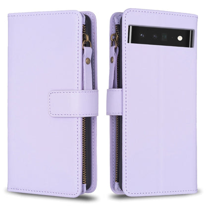 9 Card Slots Zipper Wallet Leather Flip Phone Case, For Google Pixel 8 Pro, For Google Pixel 8, For Google Pixel 7a, For Google Pixel 7 Pro, For Google Pixel 7