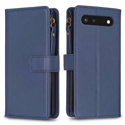 9 Card Slots Zipper Wallet Leather Flip Phone Case, For Google Pixel 8 Pro, For Google Pixel 8, For Google Pixel 7a, For Google Pixel 7 Pro, For Google Pixel 7