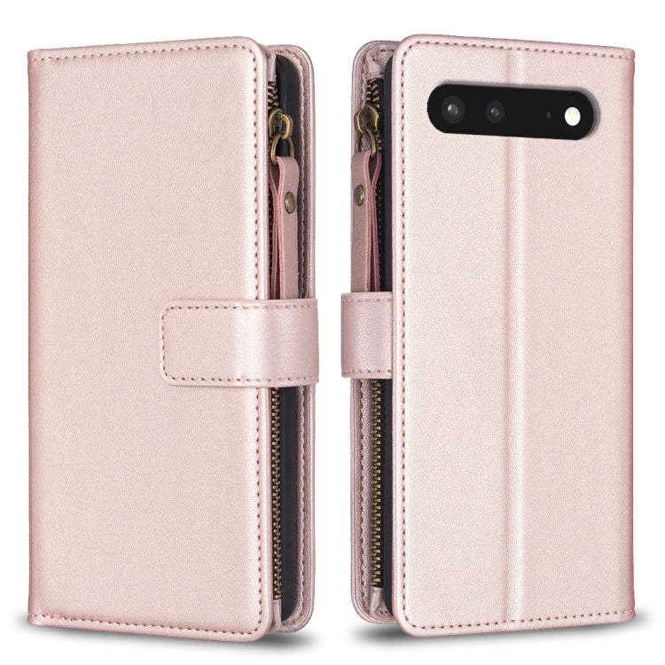 9 Card Slots Zipper Wallet Leather Flip Phone Case, For Google Pixel 8 Pro, For Google Pixel 8, For Google Pixel 7a, For Google Pixel 7 Pro, For Google Pixel 7