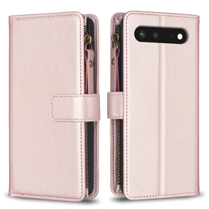 9 Card Slots Zipper Wallet Leather Flip Phone Case, For Google Pixel 8 Pro, For Google Pixel 8, For Google Pixel 7a, For Google Pixel 7 Pro, For Google Pixel 7