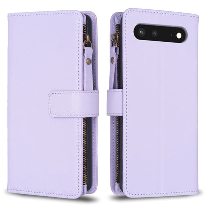 9 Card Slots Zipper Wallet Leather Flip Phone Case, For Google Pixel 8 Pro, For Google Pixel 8, For Google Pixel 7a, For Google Pixel 7 Pro, For Google Pixel 7