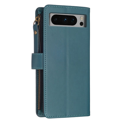9 Card Slots Zipper Wallet Leather Flip Phone Case, For Google Pixel 8 Pro, For Google Pixel 8, For Google Pixel 7a, For Google Pixel 7 Pro, For Google Pixel 7