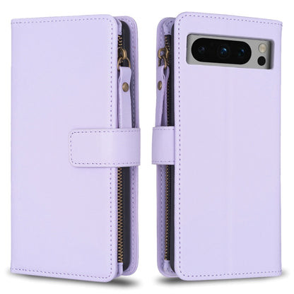 9 Card Slots Zipper Wallet Leather Flip Phone Case, For Google Pixel 8 Pro, For Google Pixel 8, For Google Pixel 7a, For Google Pixel 7 Pro, For Google Pixel 7