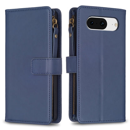 9 Card Slots Zipper Wallet Leather Flip Phone Case, For Google Pixel 8 Pro, For Google Pixel 8, For Google Pixel 7a, For Google Pixel 7 Pro, For Google Pixel 7
