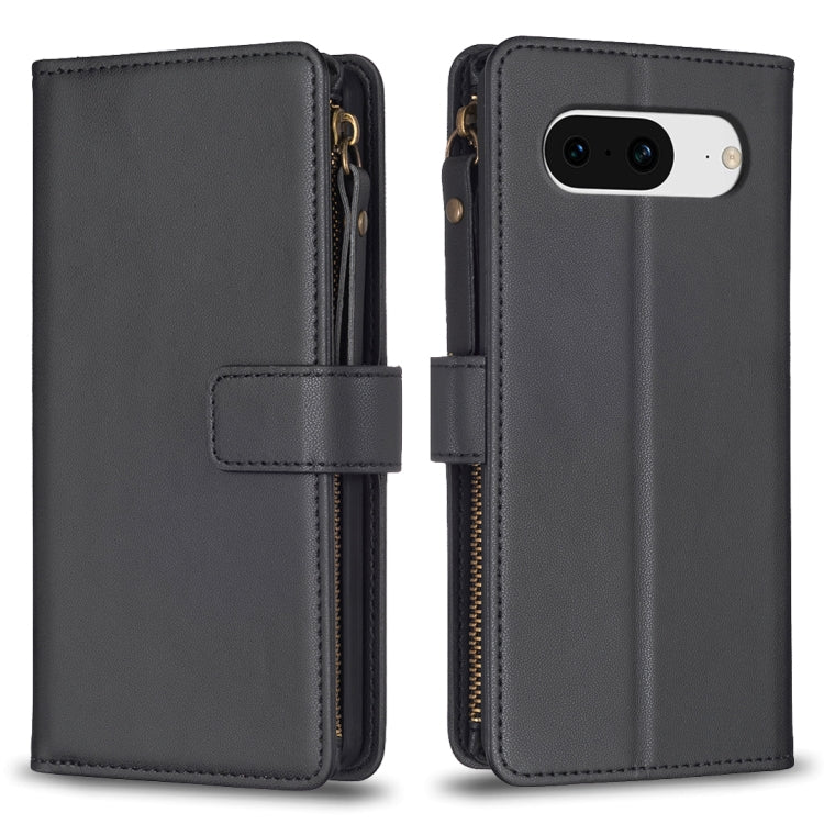 9 Card Slots Zipper Wallet Leather Flip Phone Case, For Google Pixel 8 Pro, For Google Pixel 8, For Google Pixel 7a, For Google Pixel 7 Pro, For Google Pixel 7