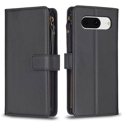 9 Card Slots Zipper Wallet Leather Flip Phone Case, For Google Pixel 8 Pro, For Google Pixel 8, For Google Pixel 7a, For Google Pixel 7 Pro, For Google Pixel 7