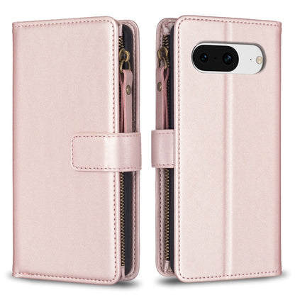 9 Card Slots Zipper Wallet Leather Flip Phone Case, For Google Pixel 8 Pro, For Google Pixel 8, For Google Pixel 7a, For Google Pixel 7 Pro, For Google Pixel 7