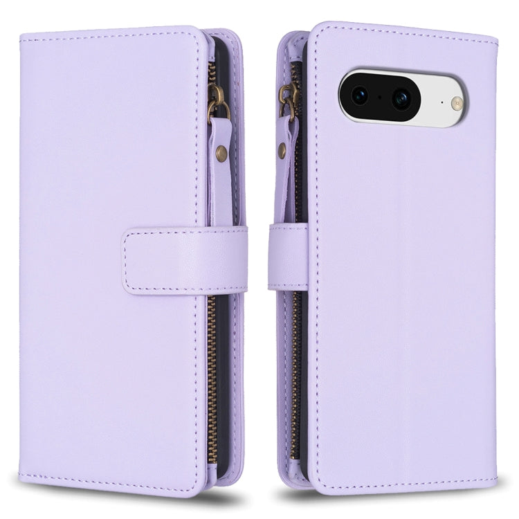 9 Card Slots Zipper Wallet Leather Flip Phone Case, For Google Pixel 8 Pro, For Google Pixel 8, For Google Pixel 7a, For Google Pixel 7 Pro, For Google Pixel 7