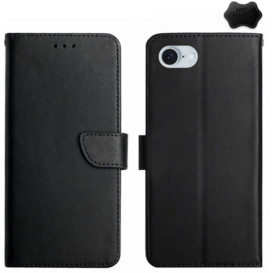 Genuine Leather Fingerprint-proof Flip Phone Case, For iPhone 17e / 16e, For iPhone 16 Pro Max, For iPhone 16 Pro, For iPhone 16 Plus, For iPhone 16, For iPhone 15 Pro Max, For iPhone 15 Pro, For iPhone 15 Plus, For iPhone 15