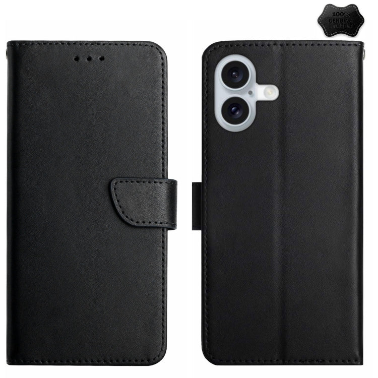Genuine Leather Fingerprint-proof Flip Phone Case, For iPhone 17e / 16e, For iPhone 16 Pro Max, For iPhone 16 Pro, For iPhone 16 Plus, For iPhone 16, For iPhone 15 Pro Max, For iPhone 15 Pro, For iPhone 15 Plus, For iPhone 15