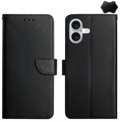 Genuine Leather Fingerprint-proof Flip Phone Case, For iPhone 17e / 16e, For iPhone 16 Pro Max, For iPhone 16 Pro, For iPhone 16 Plus, For iPhone 16, For iPhone 15 Pro Max, For iPhone 15 Pro, For iPhone 15 Plus, For iPhone 15