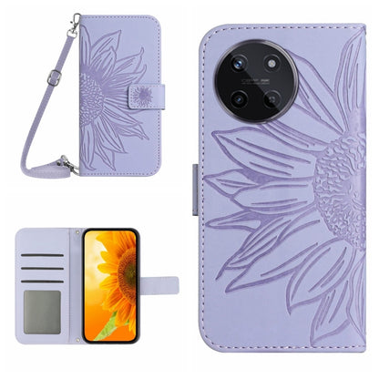 Skin Feel Sun Flower Embossed Flip Leather Phone Case with Lanyard, For Realme 12+ Global, For Realme 12 Pro/12 Pro+ Global, For Realme C67 4G, For Realme 11 5G Global, For Realme C53, For Realme 11 4G Global, For Realme C65 4G