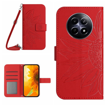 Skin Feel Sun Flower Embossed Flip Leather Phone Case with Lanyard, For Realme 14 5G Global / P3 5G Global, For Realme P3 Pro 5G Global, For Realme 14 Pro+ 5G, For Realme C75 4G, For Realme 13+ 5G Global, For Realme 13 Pro 5G / 13 Pro+ 5G              ...