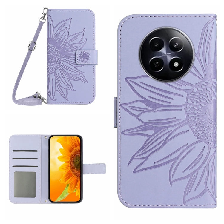 Skin Feel Sun Flower Embossed Flip Leather Phone Case with Lanyard, For Realme 14 5G Global / P3 5G Global, For Realme P3 Pro 5G Global, For Realme 14 Pro+ 5G, For Realme C75 4G, For Realme 13+ 5G Global, For Realme 13 Pro 5G / 13 Pro+ 5G              ...