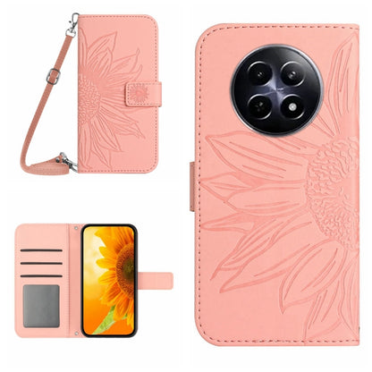 Skin Feel Sun Flower Embossed Flip Leather Phone Case with Lanyard, For Realme 14 5G Global / P3 5G Global, For Realme P3 Pro 5G Global, For Realme 14 Pro+ 5G, For Realme C75 4G, For Realme 13+ 5G Global, For Realme 13 Pro 5G / 13 Pro+ 5G              ...