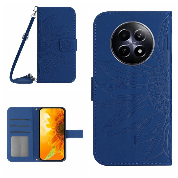 Skin Feel Sun Flower Embossed Flip Leather Phone Case with Lanyard, For Realme 14 5G Global / P3 5G Global, For Realme P3 Pro 5G Global, For Realme 14 Pro+ 5G, For Realme C75 4G, For Realme 13+ 5G Global, For Realme 13 Pro 5G / 13 Pro+ 5G              ...