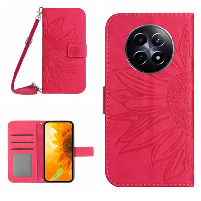 Skin Feel Sun Flower Embossed Flip Leather Phone Case with Lanyard, For Realme 14 5G Global / P3 5G Global, For Realme P3 Pro 5G Global, For Realme 14 Pro+ 5G, For Realme C75 4G, For Realme 13+ 5G Global, For Realme 13 Pro 5G / 13 Pro+ 5G              ...