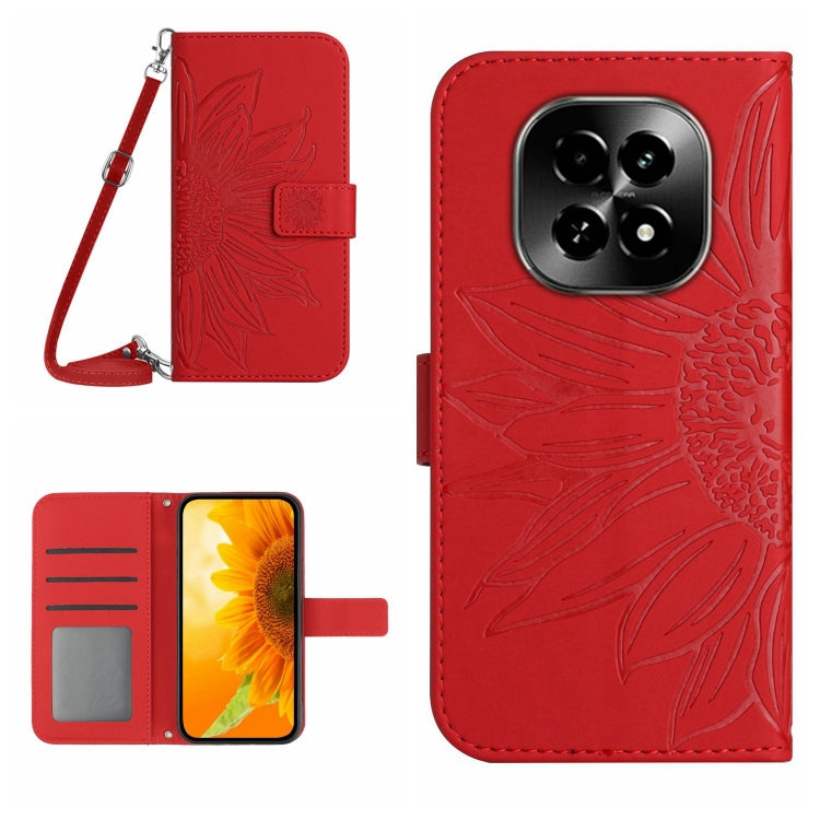 Skin Feel Sun Flower Embossed Flip Leather Phone Case with Lanyard, For Realme 14 5G Global / P3 5G Global, For Realme P3 Pro 5G Global, For Realme 14 Pro+ 5G, For Realme C75 4G, For Realme 13+ 5G Global, For Realme 13 Pro 5G / 13 Pro+ 5G              ...