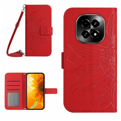 Skin Feel Sun Flower Embossed Flip Leather Phone Case with Lanyard, For Realme 14 5G Global / P3 5G Global, For Realme P3 Pro 5G Global, For Realme 14 Pro+ 5G, For Realme C75 4G, For Realme 13+ 5G Global, For Realme 13 Pro 5G / 13 Pro+ 5G              ...