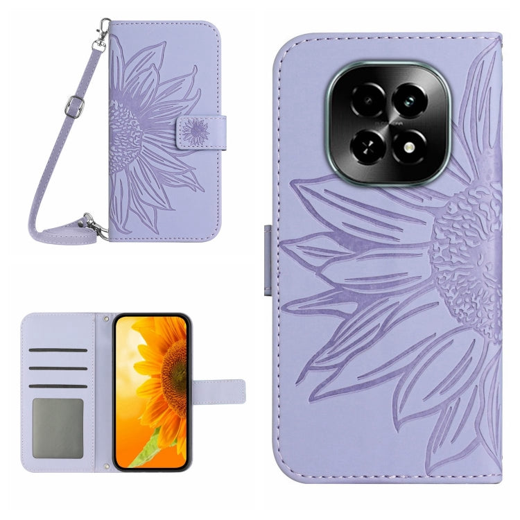Skin Feel Sun Flower Embossed Flip Leather Phone Case with Lanyard, For Realme 14 5G Global / P3 5G Global, For Realme P3 Pro 5G Global, For Realme 14 Pro+ 5G, For Realme C75 4G, For Realme 13+ 5G Global, For Realme 13 Pro 5G / 13 Pro+ 5G              ...