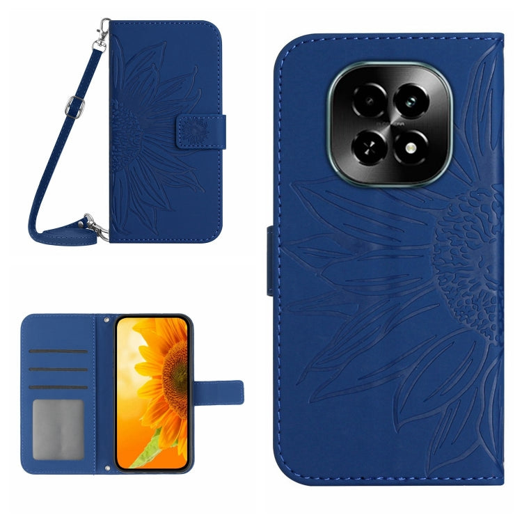Skin Feel Sun Flower Embossed Flip Leather Phone Case with Lanyard, For Realme 14 5G Global / P3 5G Global, For Realme P3 Pro 5G Global, For Realme 14 Pro+ 5G, For Realme C75 4G, For Realme 13+ 5G Global, For Realme 13 Pro 5G / 13 Pro+ 5G              ...